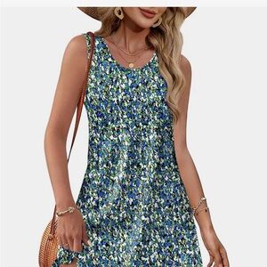 Blue and Green Sequin Dress